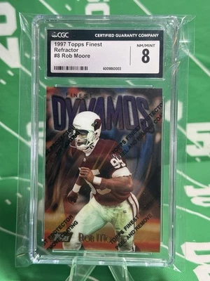 1997 Topps Finest - Refractor- Rob Moore No. 8 Arizona Cardinals CGC 8 - Image 1 of 2