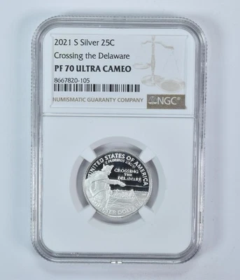 2021-S Washington Quarter ATB Crossing The Delaware Silver PF70 UCAM NGC - Image 1 of 4