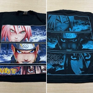 Vintage Y2K Naruto T Shirt Youth L Black Anime Shippuden Sasuke Graphic aop - Picture 1 of 8