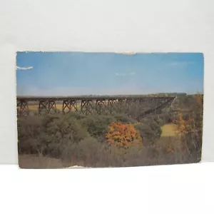Postkarte Vintage gestempelt 1955 Chicago and Northwestern Railroad Bridge Iowa - Bild 1 von 2
