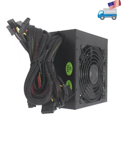 New 680W Black Gaming PC Silent 120mm Fan ATX 12V V2.0 6/8-pin PCIE Power Supply - Picture 1 of 9