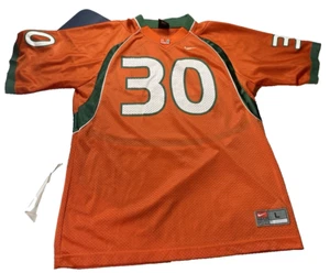 Vintage Nike Team Orange University Of Miami Hurricanes #30 Fußball Trikot L - Bild 1 von 9