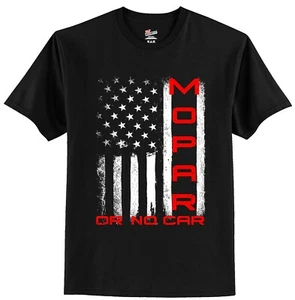 Mopar or No Car Flag  America  Motor Car Sports Racing Gift T Shirt  New  Tee - Picture 1 of 1