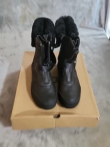 UGG Tahoe schwarz wasserdicht Leder Fell kurze Schneestiefel Größe 10 - Bild 1 von 8