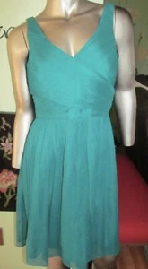 J. CREW GREEN SILK CHIFFON DRESS SZ 6 - Picture 1 of 6