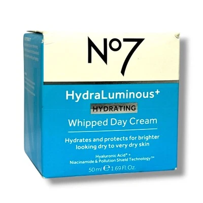 No7 HydraLuminous+ Hydrating Whipped Day Cream -Dry to Very Dry Skin- 50ml/1.6oz - Image 1 of 2