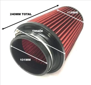 K&N style, pod filter, 4" x 9" long tapered, high performance (non genuine) - Picture 1 of 5
