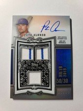 2020 Topps Sterling Pete Alonso Triple Jersey Relics On Card Auto /10 METS