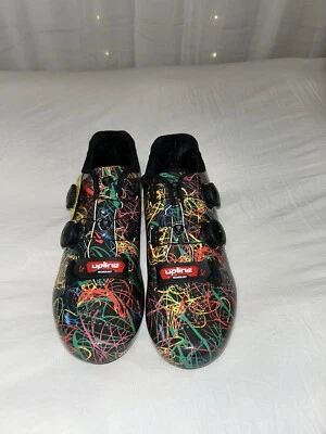 Upline Cycling Shoes W/ Buckle 11.5 US 45EU Upline Carbon Outsole Black Paint Sp - Image 1 of 4