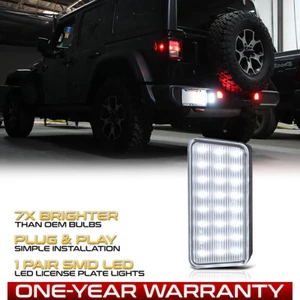 Rear Bumper Face Bar LED License Plate Light Tag Lamp Fit 2018-2022 Wrangler JL - Picture 1 of 10