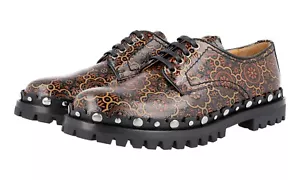 CAR SHOE by PRADA Welt Sewn Lace-Up Shoes KDE40M Embossed NEW - US 7 EU 37 - Picture 1 of 11