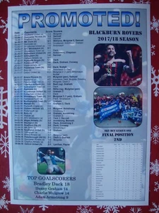 Blackburn Rovers League One 2018 subcampeón - impresión de recuerdo - Imagen 1 de 1