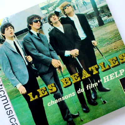LES BEATLES THE RARE GOLFING COVER HELP 7" VINYL EP 1965 FRANCE GOLF VERY RARE Foto 1 de 4
