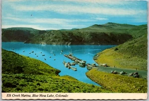 Postkarte Vintage Chrome Continental Elk Creek Marina Blue Mesa Lake Colorado CO - Bild 1 von 3
