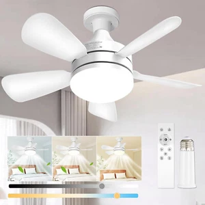 Socket Fan Light with Remote 2000 Lumens 17.8" E26 Base Screw in Ceiling Fan - Picture 1 of 8