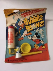 Vintage Donald Duck & Mickey Mouse Bubble Blower Carded By Berwick NOS - Picture 1 of 5