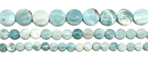 Natürlicher Amazonit poliert Münzperlen 10 mm 12 mm 20,5 mm ca. 16" Litzen - Bild 1 von 5