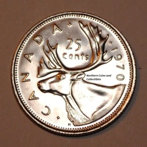 Canada 1970 25 cents Nice UNC from roll - Low Mintage BU Canadian Quarter  - Picture 1 of 2