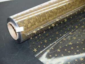 10m Gold Star Florist Cellophane Roll for hampers gift wrapping (1332-10) - Picture 1 of 1