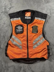 Icon Motorsports Vest Mens Super Size Orange Reflective Mil-Spec Mesh Zip Up - Picture 1 of 17