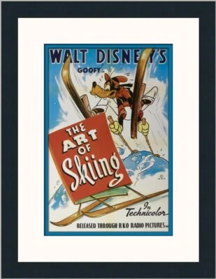 Walt Disney Pateta A Arte de Esqui Impressão em Moldura Personalizada - Imagem 1 de 2