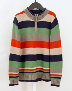 NWT Hanna Andersson Boys Size 130/8 Quarter Zip Pullover Sweater Soft Cotton - Picture 1 of 3