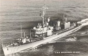 Newport Rhode Island, USS Brownson Destroyer DD-868 US Navy, Vintage Postkarte - Bild 1 von 2