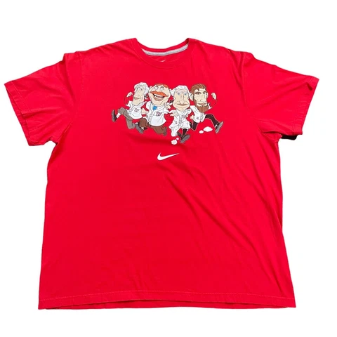 Rare Nike MLB Washington NATIONALS Baseball Red Presidents Race Shirt LARGE Cover