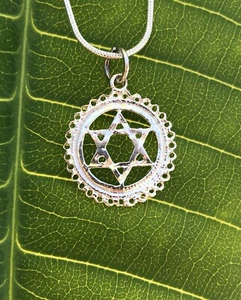 Jewish Star of David Charm Pendant Chain Genuine Solid .925 Sterling Silver - Picture 1 of 4