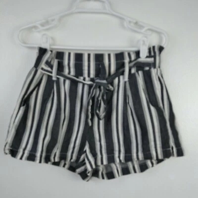 Pantalones Cortos Harmony & Havoc Talla 9 Negro Blanco Rayas Bolsa de Papel Juniors Foto 1 de 4