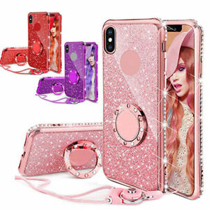 For XIAOMI 9 9T 10Redmi NOTE9 8 Bling Crystal Case Soft Cover With Ring &Lanyard