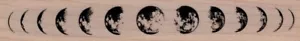 Moon Phases 1 x 6" Rubber Stamp, Celestial Stamp, Moon Stamp - Picture 1 of 1