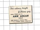 1958 Visit Ann Logan Children's Fashion Shop Sydney Street Brighton