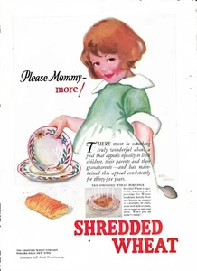 1927 SHREDDED WHEAT Vtg Print Ad Please Mommy More!  Try Shredded Wheat Porridge - Bild 1 von 1
