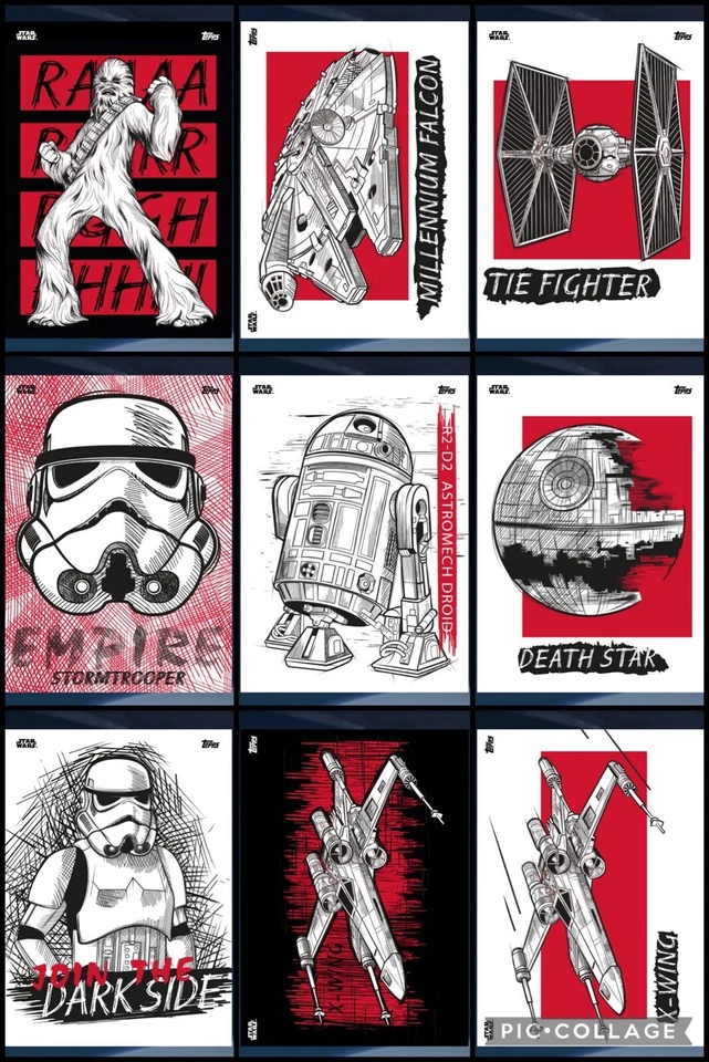 Topps Star Wars Digital Card Trader 9 Card Sketched Insert Set - Image 1 of 1