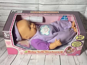 NOS - NEW Vintage Cititoy Baby Talk Newborn Doll, Purple Outfit, Hear Me Talk! - Picture 1 of 5