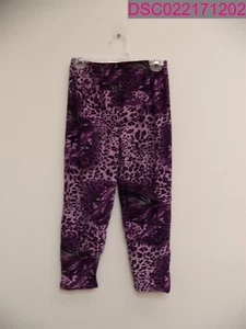 QTY=10; ZYE Juniors Purple Cheetah Face Print Capri Leggings One Size(22" Waist) - Picture 1 of 8