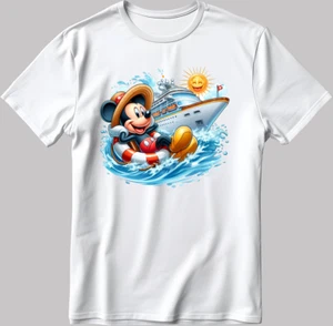 Camiseta Disney Mickey Mouse manga corta blanca-negra para hombre/mujer F558 - Imagen 1 de 6