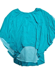 Ella Moss Blue Loose Fit Short Sleeve Top Blouse size 7/8 - Picture 1 of 5