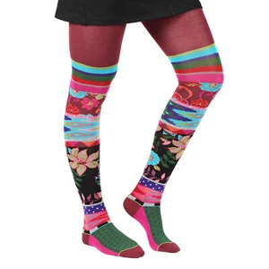 Dub & Drino France Ladies Floral Tights, Ikat, T1/2 (Fits US 4/6) Made in Italy - Picture 1 of 2