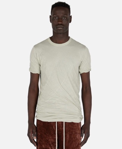 T shirt uomo Rick Owens Tecuatl SS20 doppio strato perla