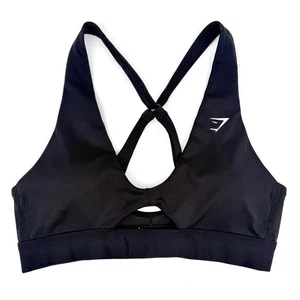 Gymshark Peek A Boo Sport BH Crossback SCHWARZ Medium Gr. M Cutout Stretch - Bild 1 von 8