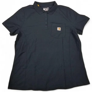 Carhartt Poloshirt Damen Large Navy Blau Relaxed Fit TK0570-W Tasche Workwear - Bild 1 von 7