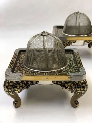 N/A Hina Doll Gold Makie Wood Mini Hibachi Karakusa Antique Vintage Piece - Image 1 of 4