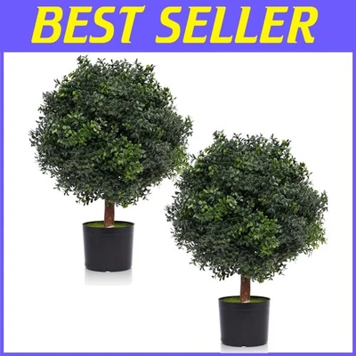 Topiarios de boj para exteriores resistentes a los rayos UV (paquete de 2) Foto 1 de 4