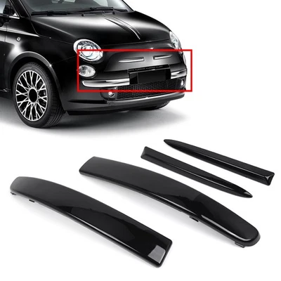 Front Bumper Upper Lower GrilleMoulding Trim For Fiat 500 2007-2015 Foto 1 de 4