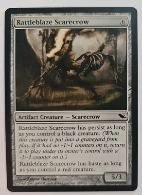 MTG Magic The Gathering Card Rattleblaze Scarecrow Artifact Creature Scare Shado - Image 1 of 2