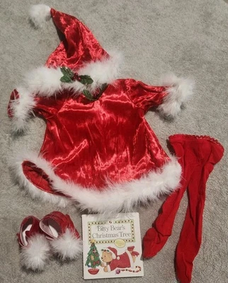 Conjunto de roupa de Natal American Girl Bitty Baby Papai Noel's Helper com sapatos 2000 - Imagem 1 de 2