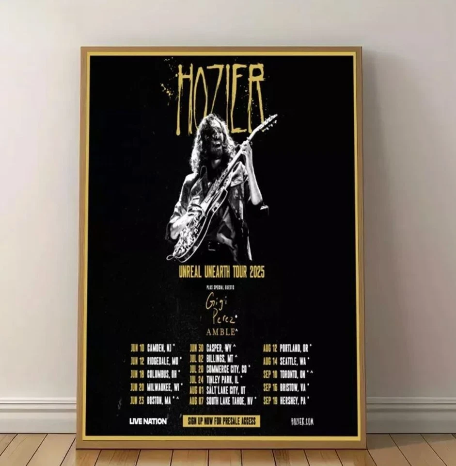 Hozier 2025 Unreal Unearth Tour Dates Poster