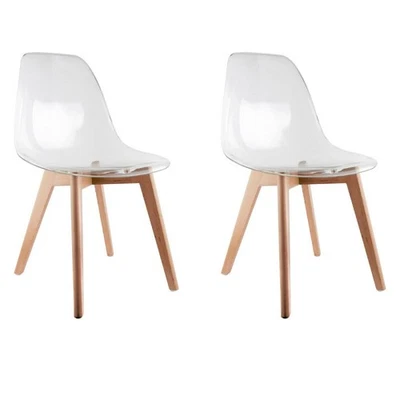 Lot de 2 Chaises Scandinave "Vika" 83cm Transparent - Photo 1/4